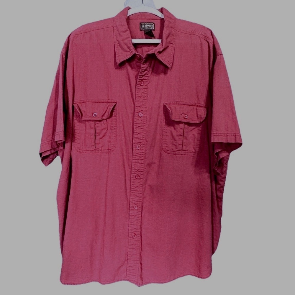 CE Schmidt Workwear Shirt Mens 4XL Red Cotton Utility Button Up